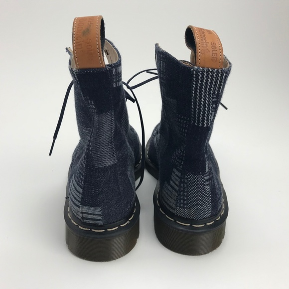 Dr Martens high tops Boots Blue Crushed velvet 7 - Picture 6 of 7